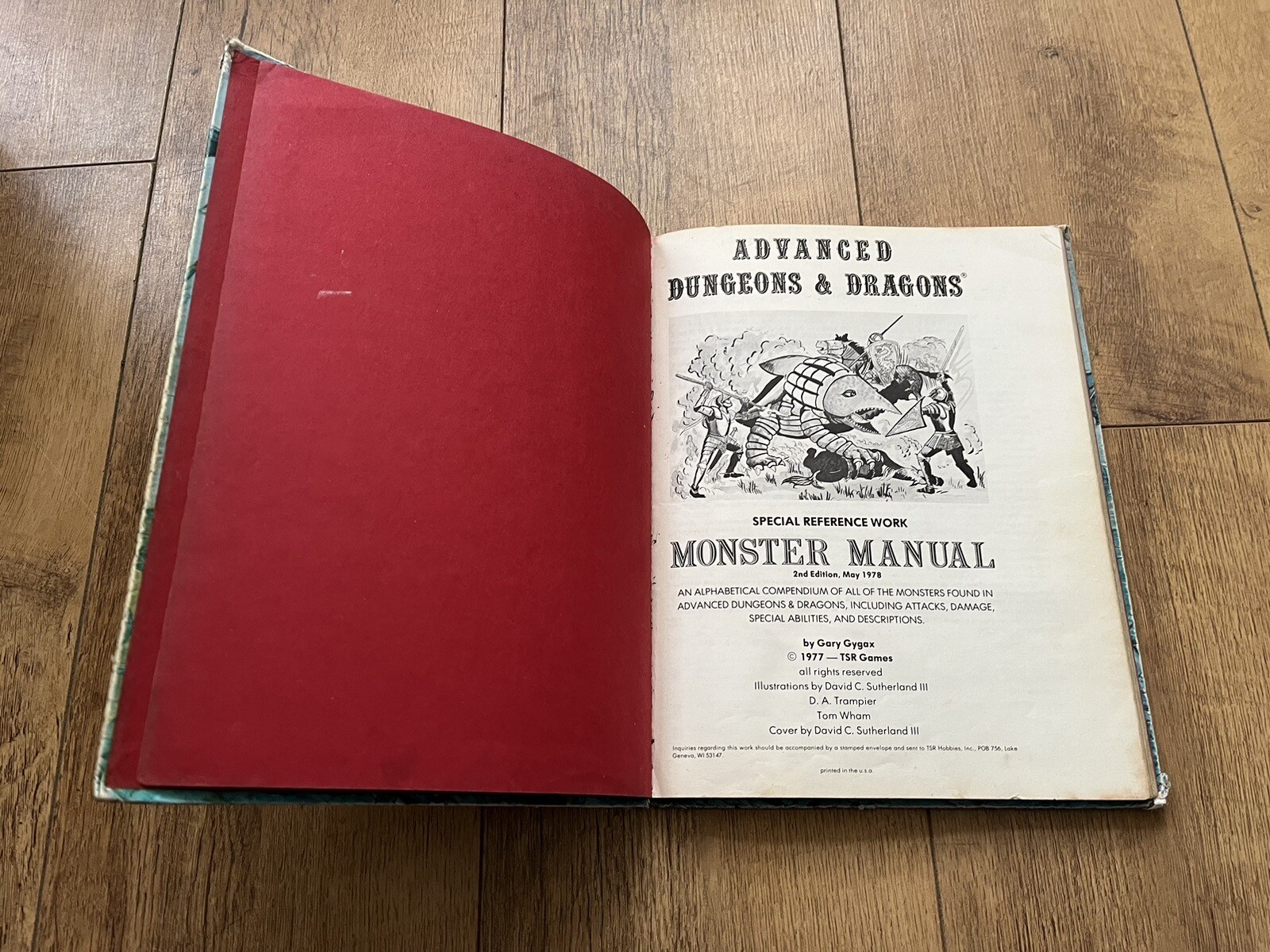 Advanced Dungeons & Dragons Monster Manual Hardback TSR 1978