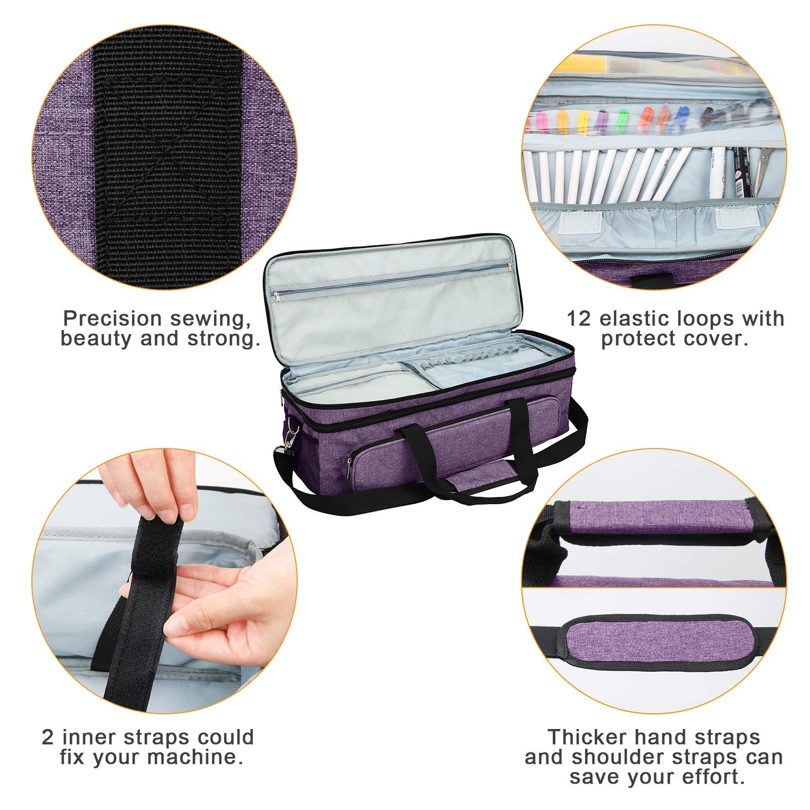 Luxiv Double-Layer Carrying Case for Cricut Explore/Air/Maker - Portable 2 La...