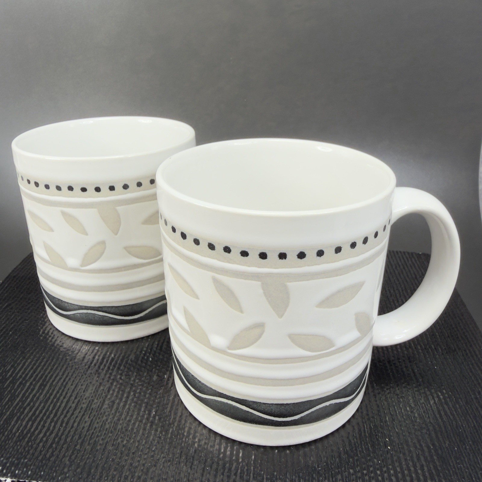 SAKURA SERENADE Port of Call Coffee Mug Cup Set 2 Ceramic Stoneware Mugs Cups