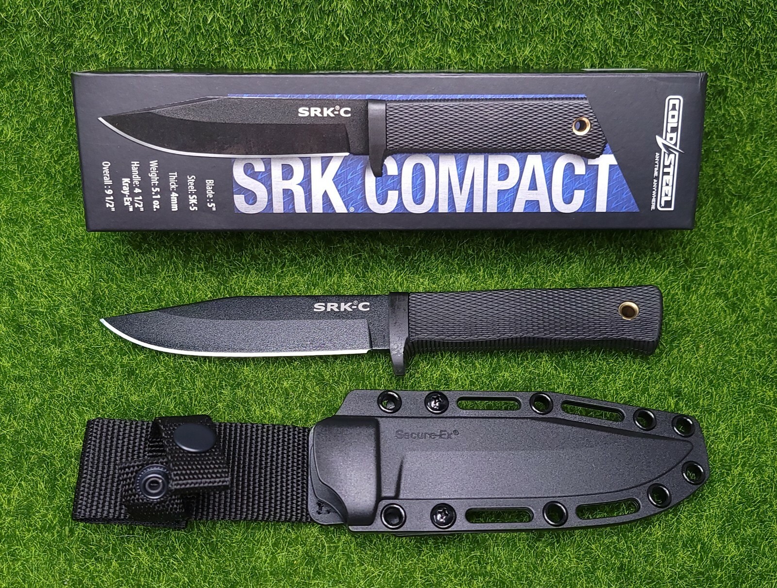 Cold Steel SRK Compact (SK-5) Clip Point Plain Edge 5" Fixed Blade Knife  49LCKD