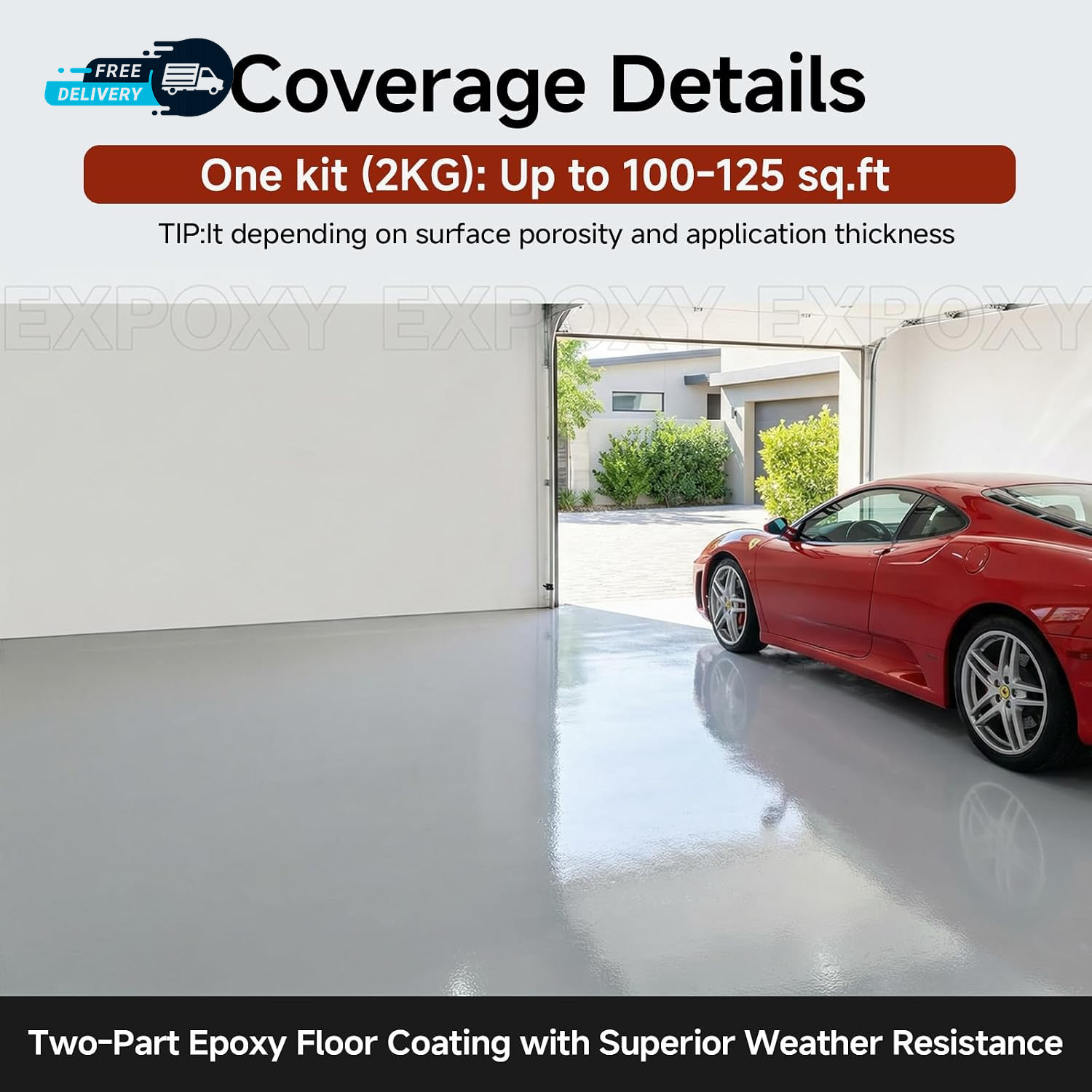 Garage Floor Epoxy Kit, 2K Epoxy Floor Paint with Tools, Epoxy Coating for Concr