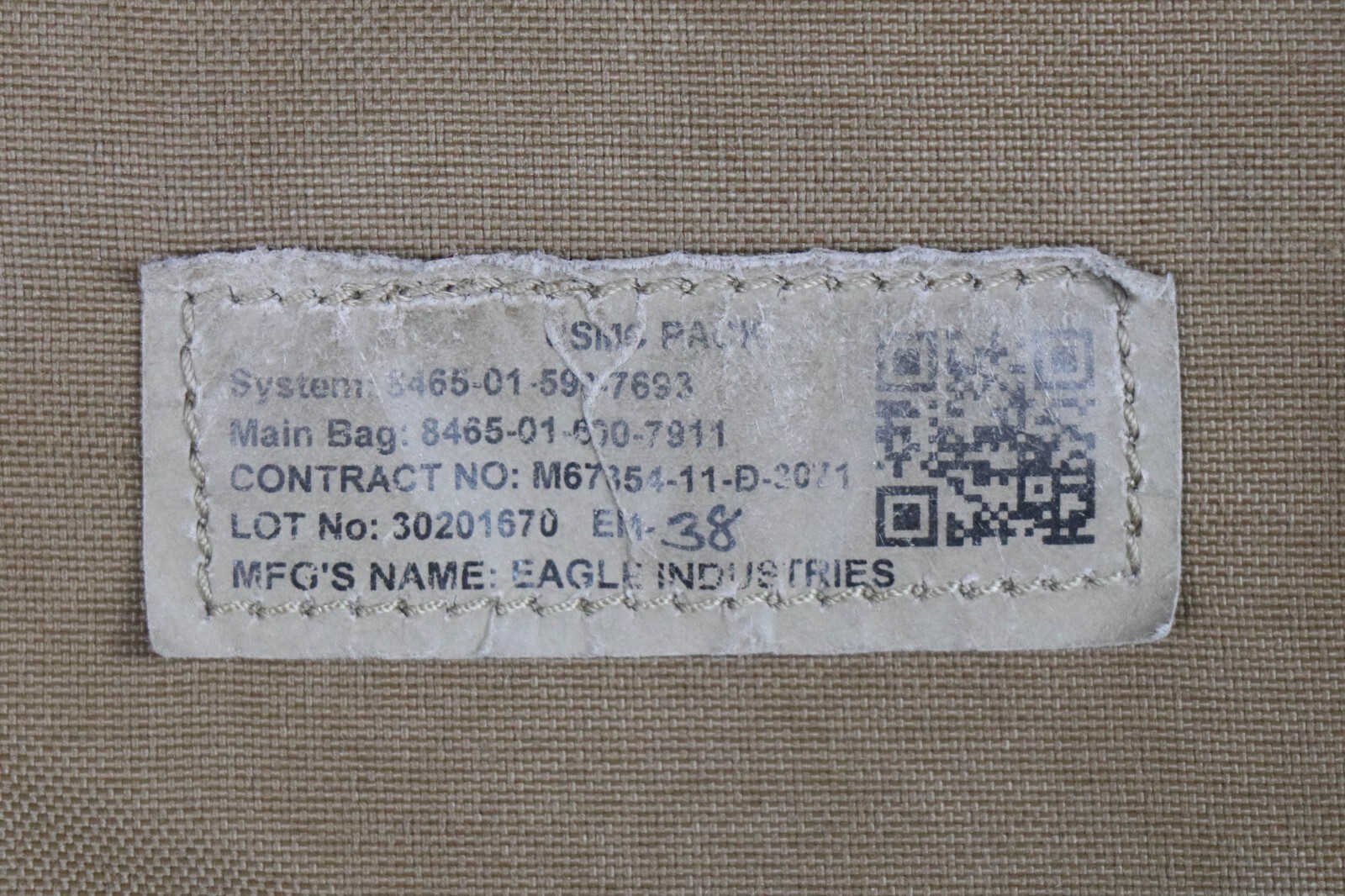 USMC Main Pack FILBE Field Bag Coyote Backpack Large Rucksack Assault