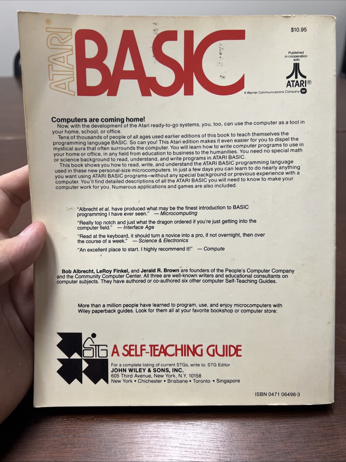 Atari BASIC 1979 Paperback Albrecht Finkel Brown Atari 400 800 Vintage