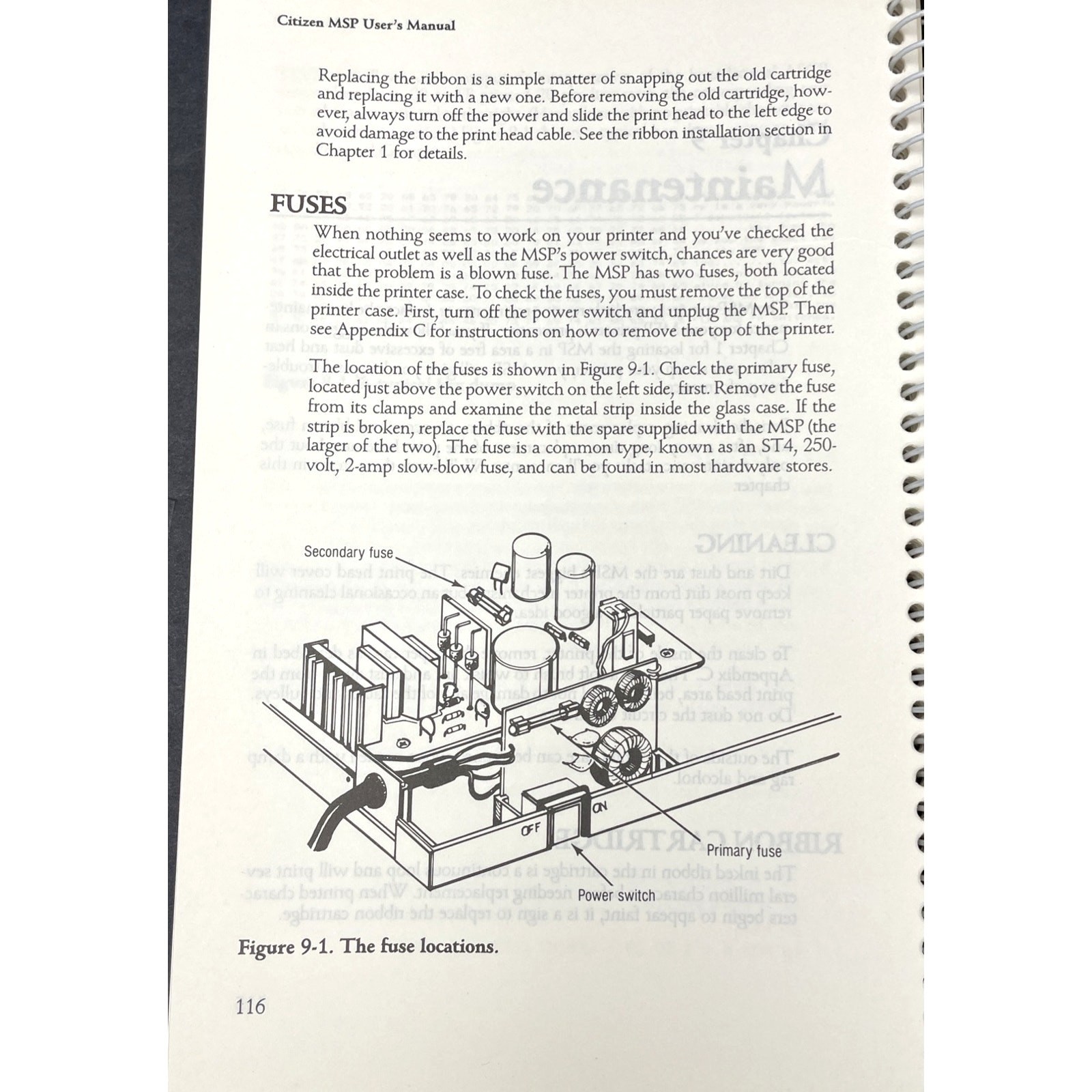 Citizen MSP-10/15 Printer - Manual / Users Guide / Instructions Book