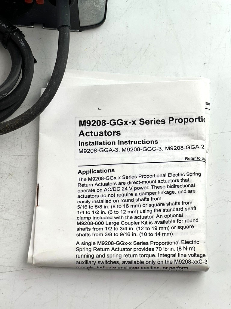 Johnson Controls M9208-GGA-3 Electric Spring Return Damper Actuator 150 SEC.