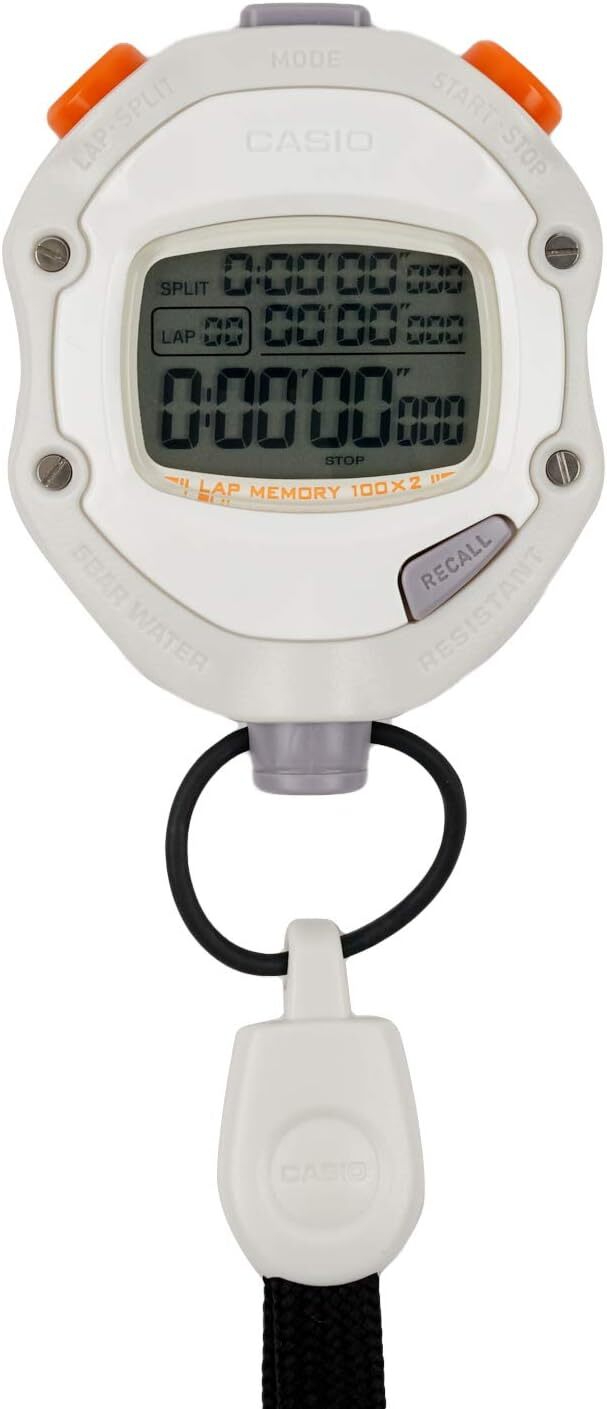 New Casio Stop Watch Laptime Sprit 2memory 5ATM White HS-70W-8JH from Japan