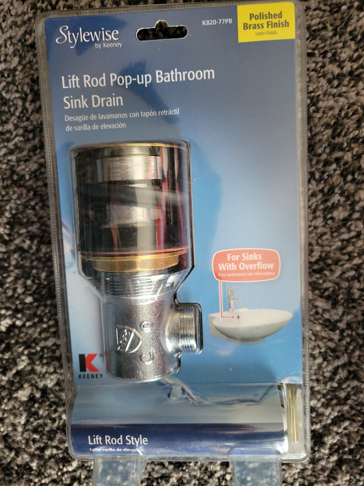 K820-77PB Mechanical Sink Pop-up Assembly, Brass New