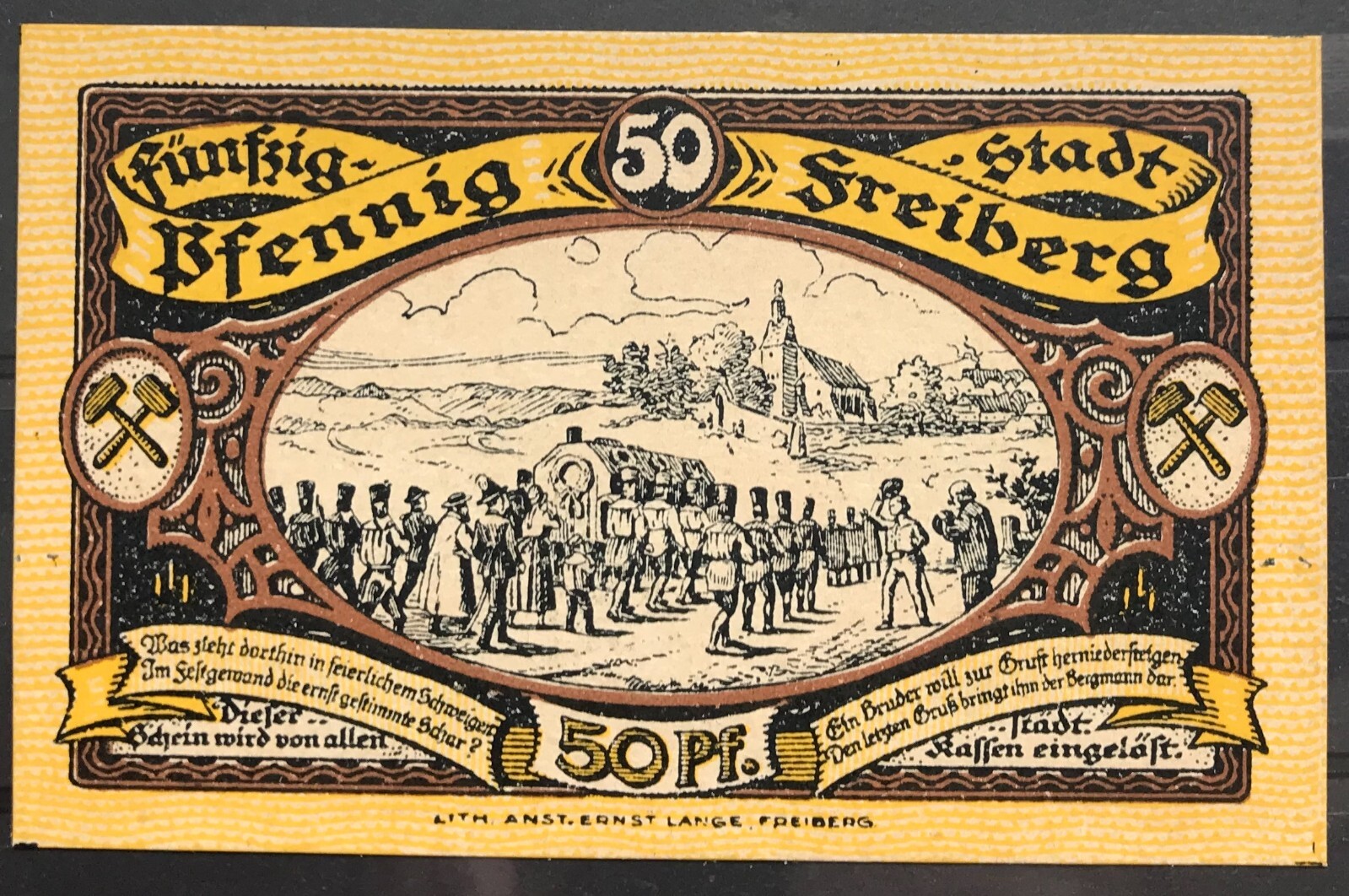 GERMANY Notgeld Streiberg 50pf S - 2 scans