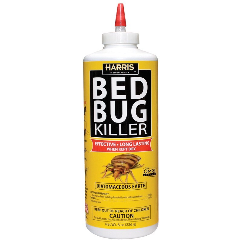 Harris Bed Bug Killer Effective Powder Diatomaceous Earth Long Lasting 8 oz