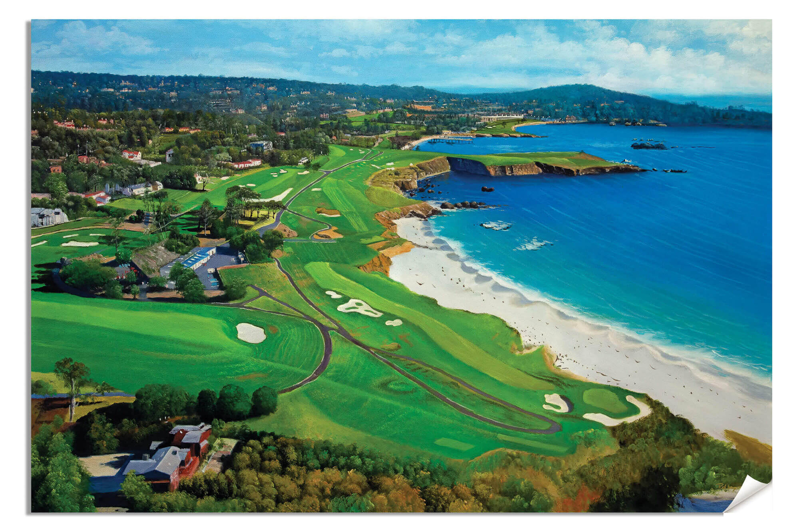 Pebble Beach Golf Links Club Holes Aerial Course Ri10 Art Print