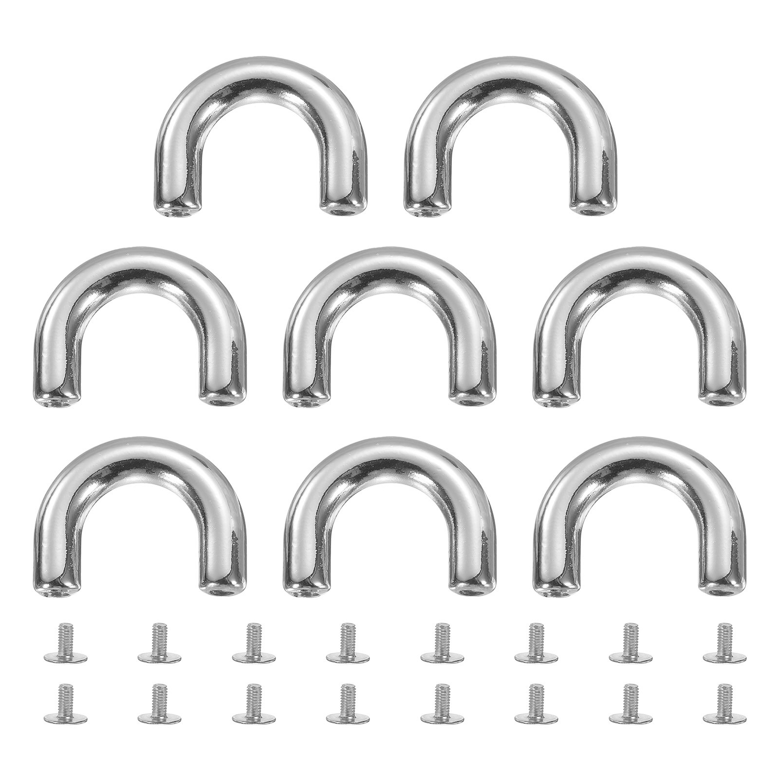 8Pcs Arch Bridge D-Ring Buckles Chain Strap Connector (Grey, 0.9 x 0.2 Inch)