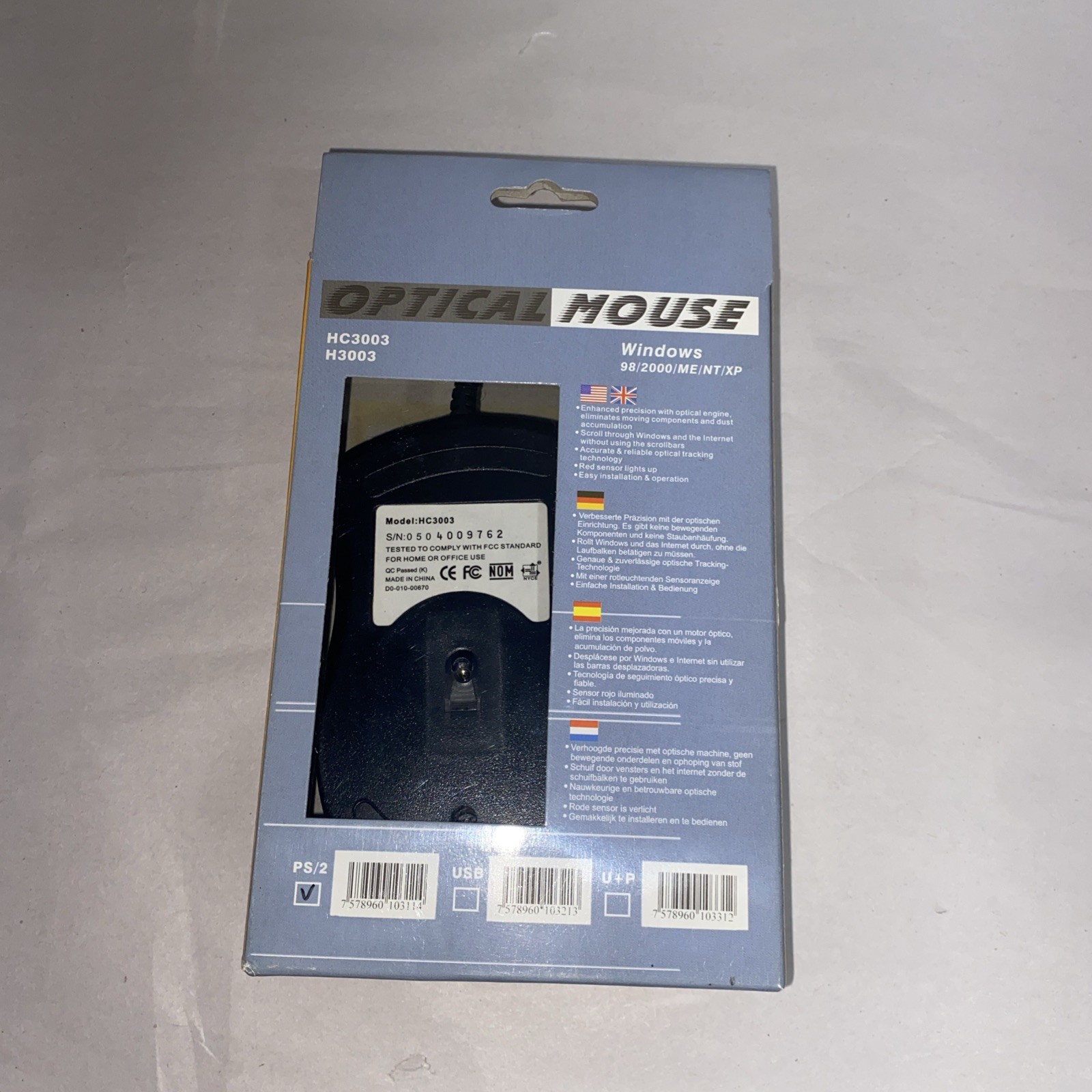 ADESSO Optical Computer Mouse HC3003 H3003 Wired USB Connection NEW in Package!