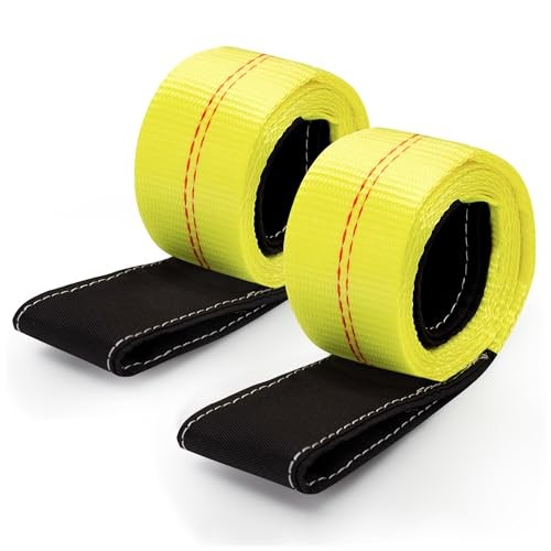 2 Pcs 2 inch by 6 feet Lifting Sling Straps, 10,000lbs Max Vertical Break