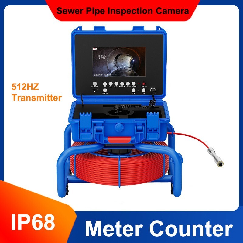 7 In Meter Counter Sewer Camera Pipe Inspection Camera with 512Hz Transmitter