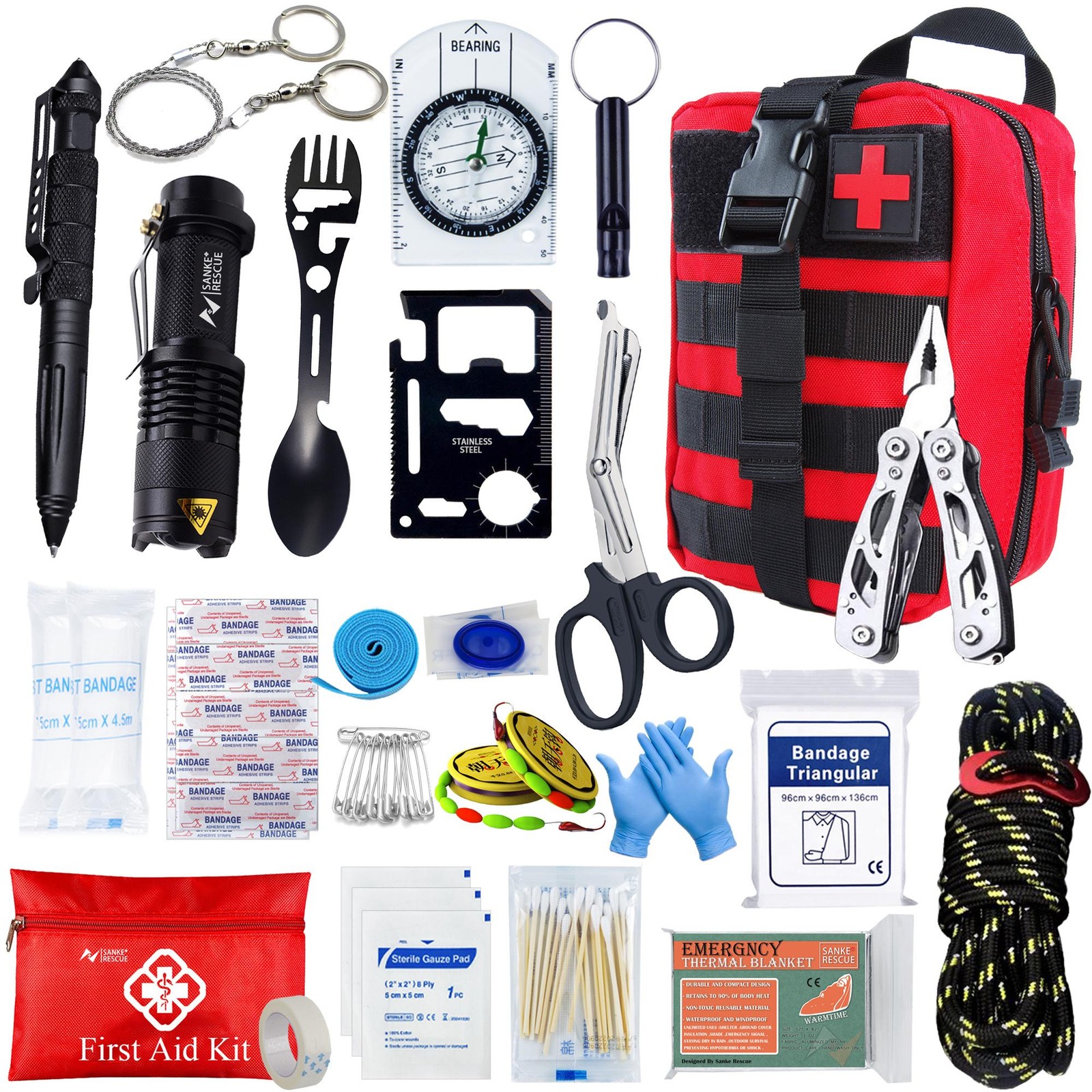 Tactical First Aid Kit – Survival Edc Medical Bag for Car, Camping & Outdoor Use