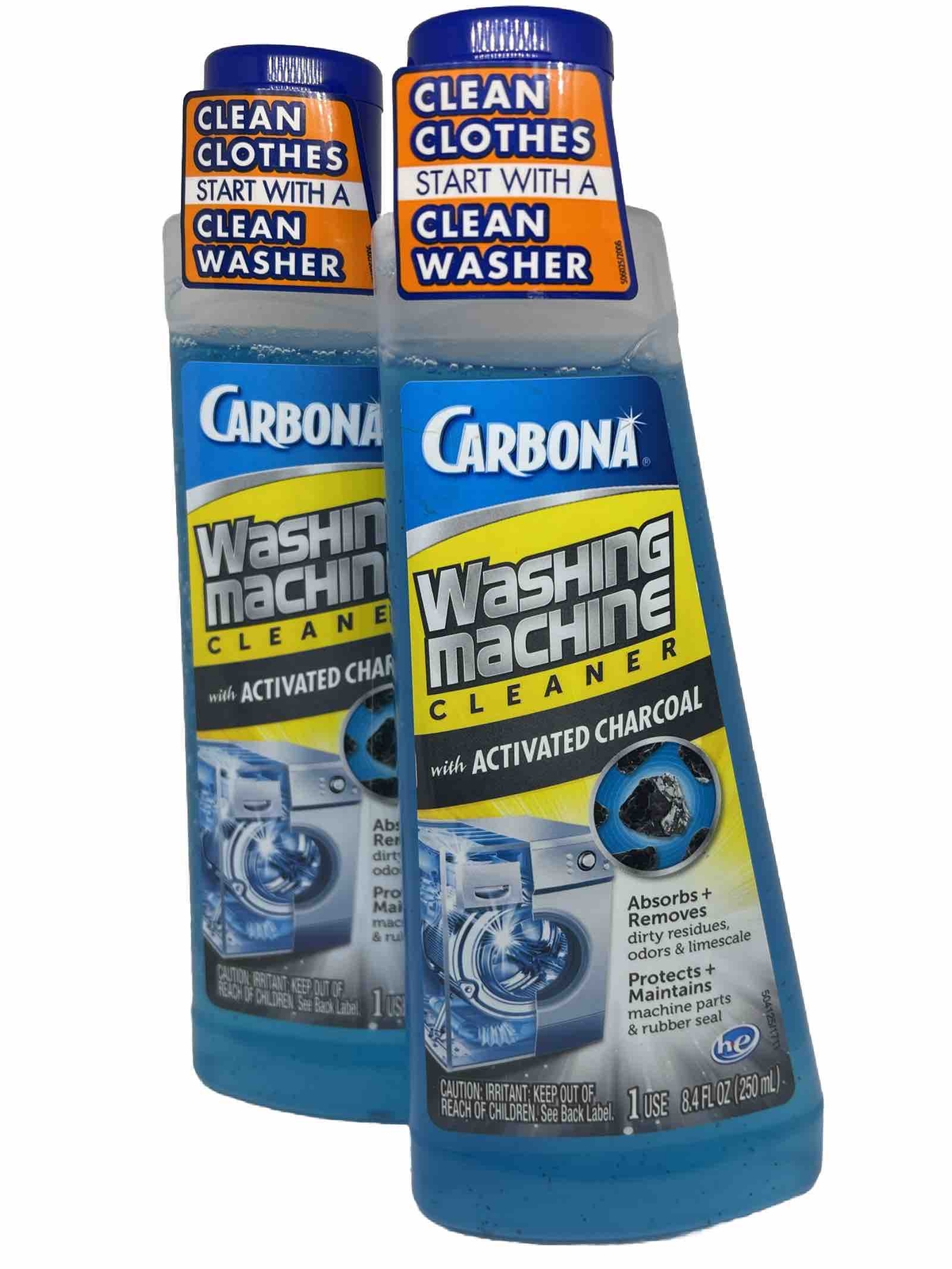(2) Carbona Washing Machine Cleaner W/ Activated Charcoal-8.4oz.