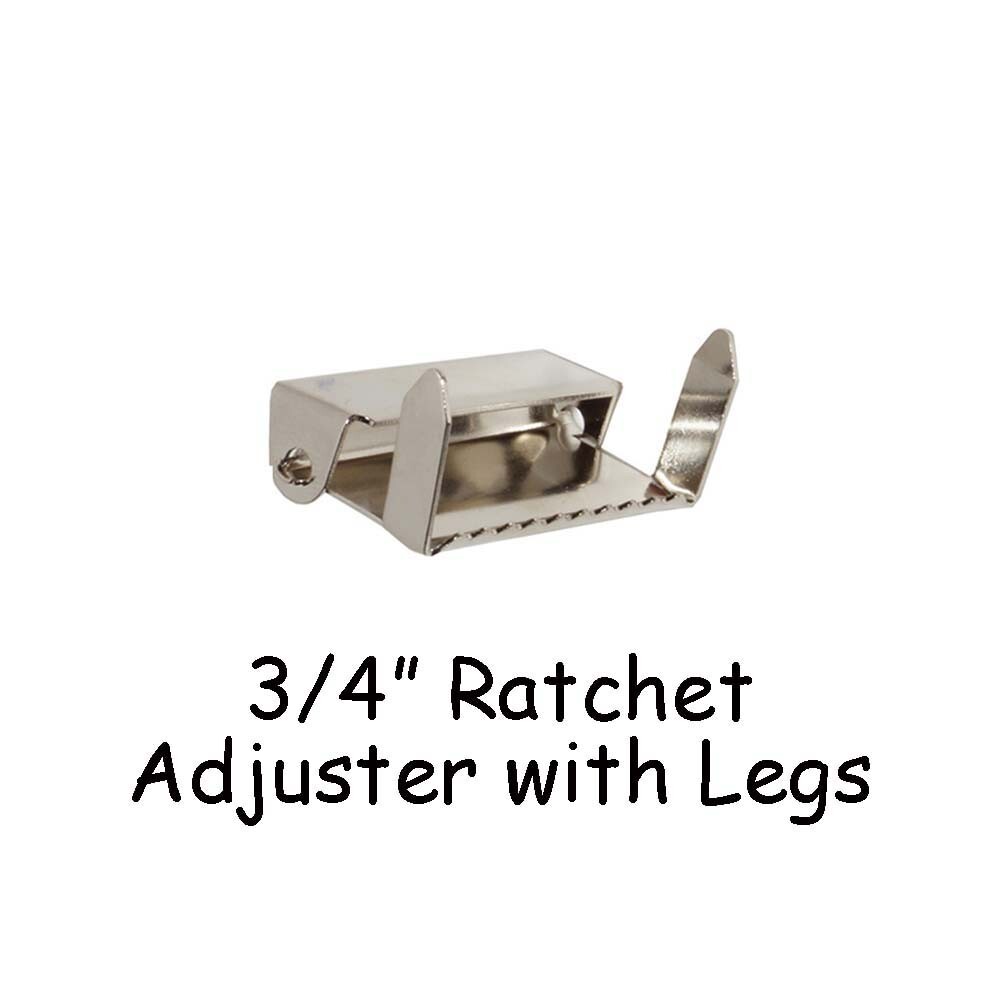 10 - 3/4" Ratchet Adjusters with Legs / Adjustable Suspender Slides - Nickel