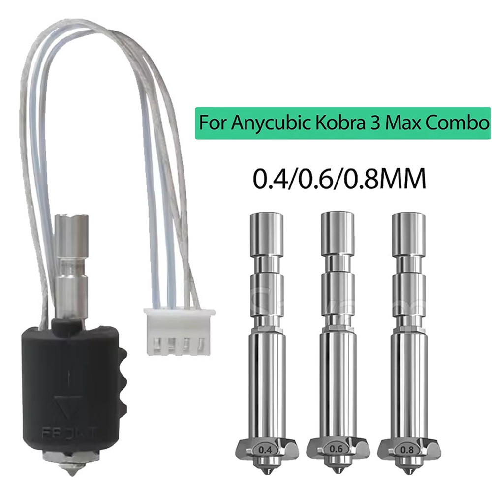 Hotend kit For Anycubic Kobra 3 Max Quick-Swap Hardened Steel Nozzle Replace