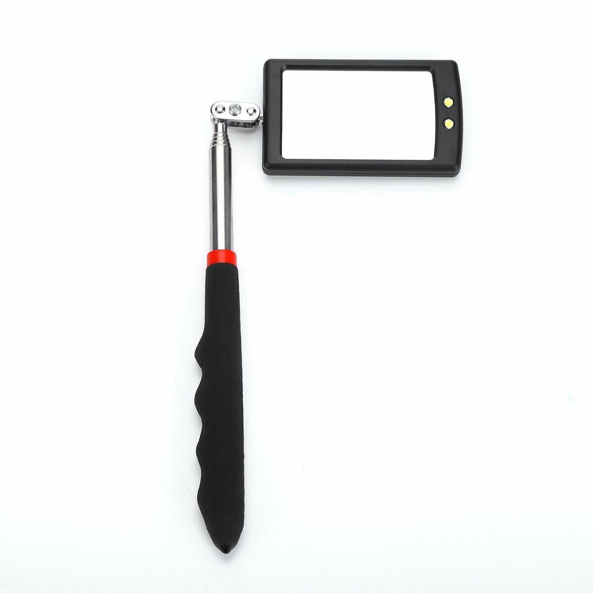 LED Lighted Mechanic Inspection Mirror Telescoping illuminate Swivel Extendable