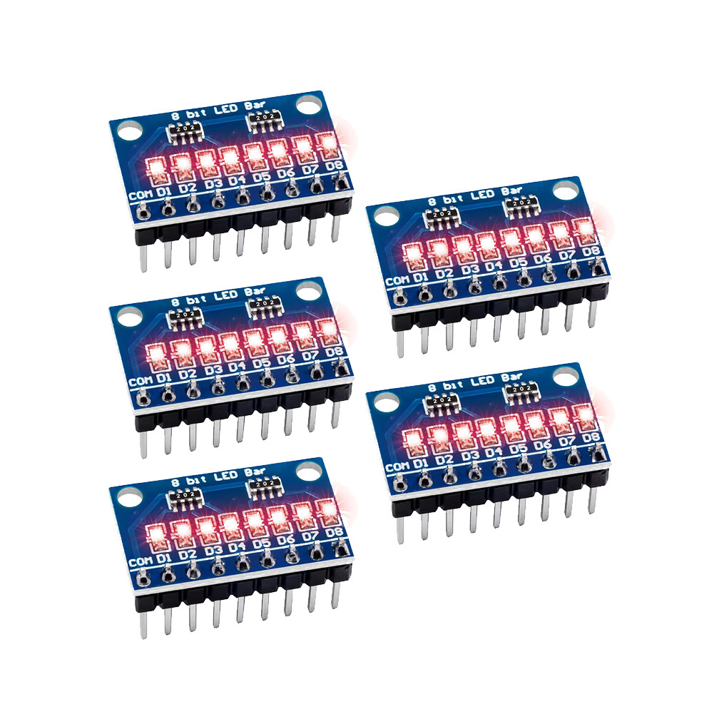 5PCS 8-Digit LED Indicator Board Blue Red Common Anode Cathode DC 3-24V