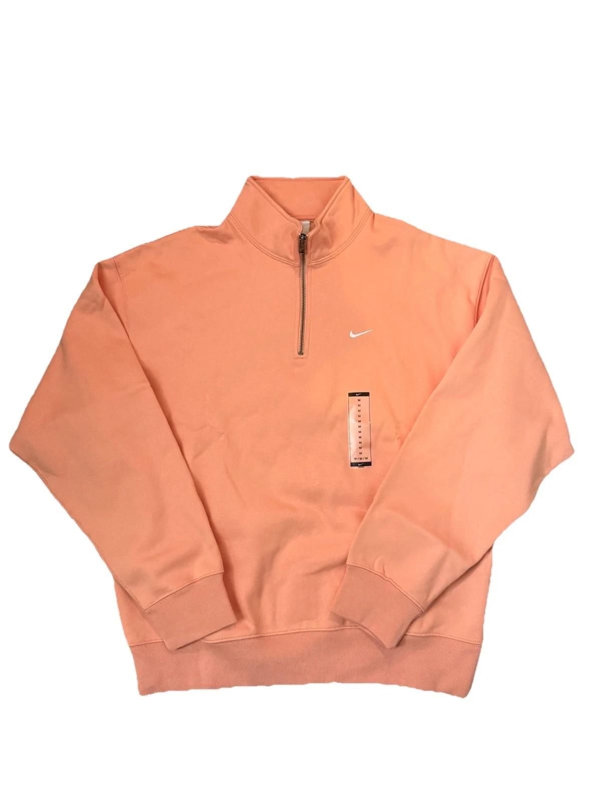 Nike Solo Swoosh Fleece Quarter-Zip Top Apricot DQ5209-844 Men’s Size Medium