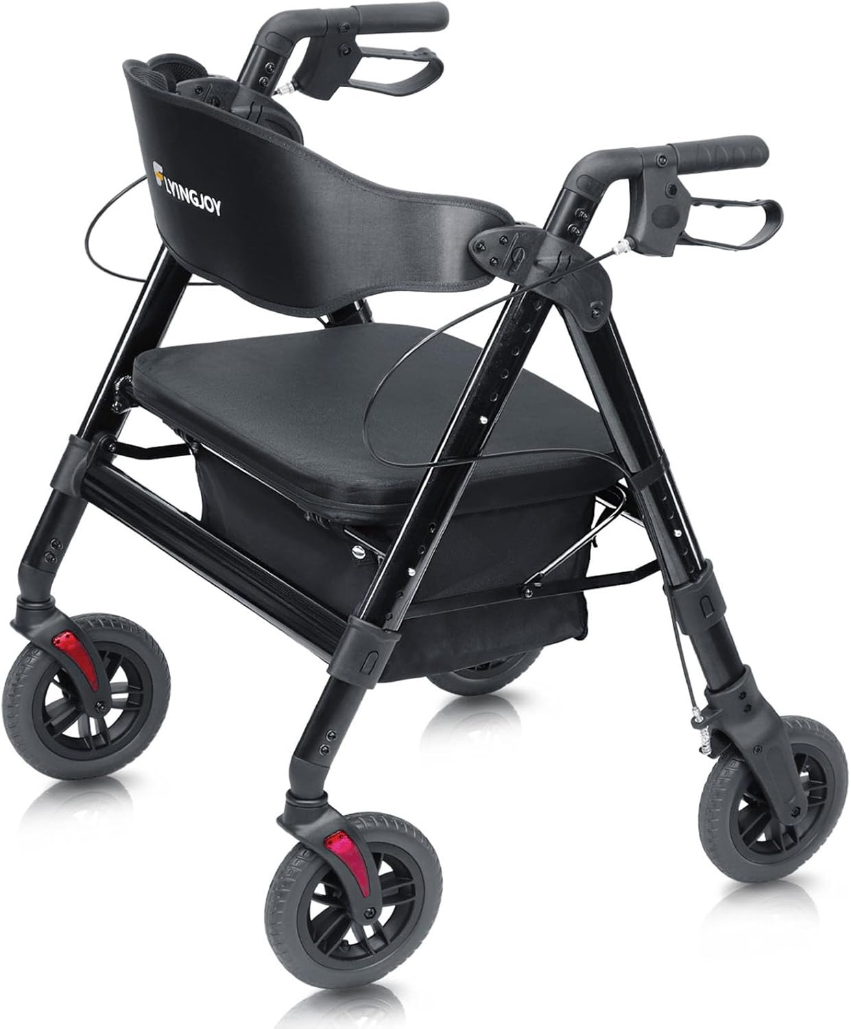 Heavy-Duty Rollator Walker with Seat, 450Lb Capacity, Extra-Wide Design