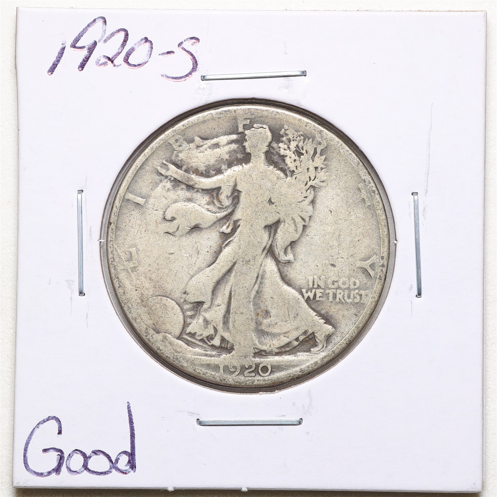 1920-S 50C Walking Liberty Half Dollar in Good Condition #8004
