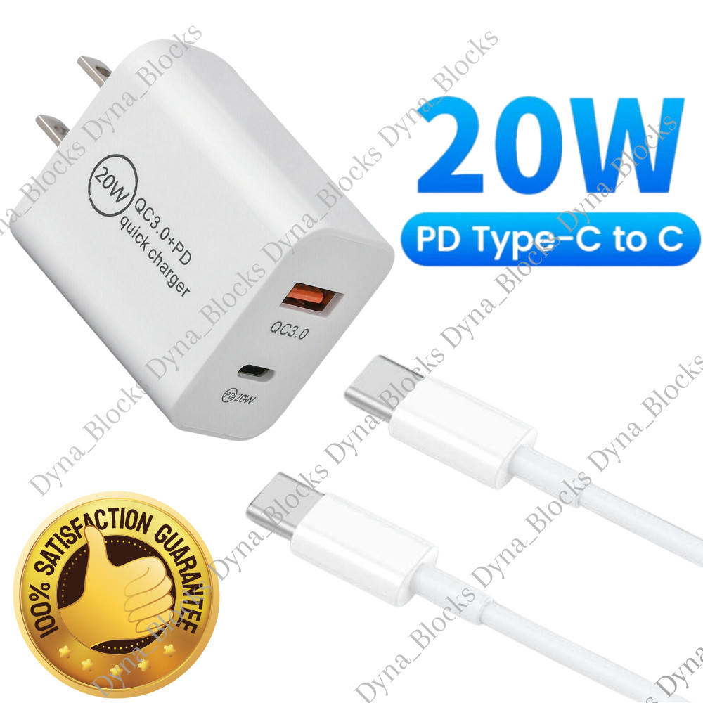 20W USB C Fast Charger PD USB C To Type C Cable Power Adapter For iPad Pro Air