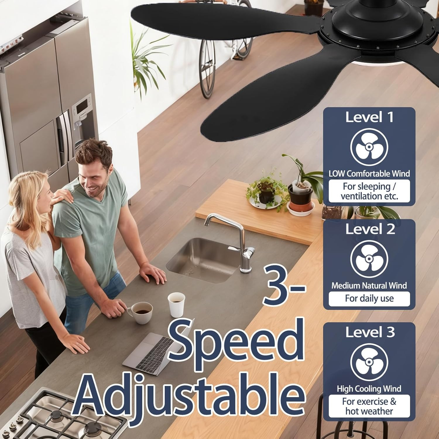 TX028C-S Ceiling Fan Remote Control for Hampton Bay - 3 Speed, Light Dimmer C..