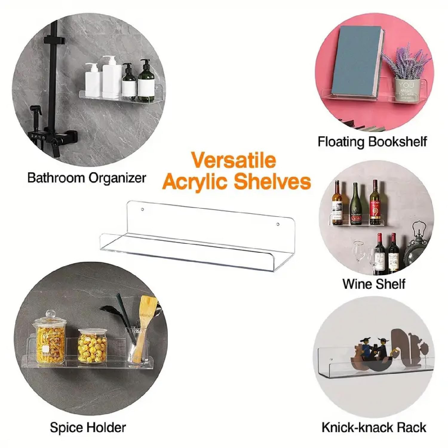 Wall-Mounted Acrylic Shelves Suitable for Wall-Mounted Display Rack Storage R