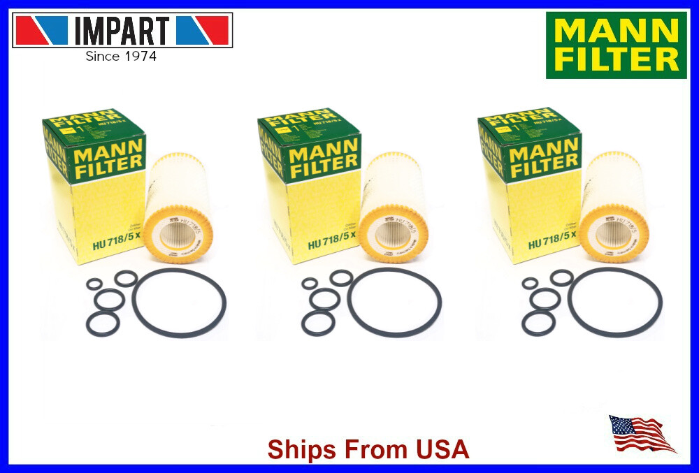 Mercedes Dodge Chrysler Mann Fleece Oil Filter Kit HU718/5x  000 180 26 09 Qty.3