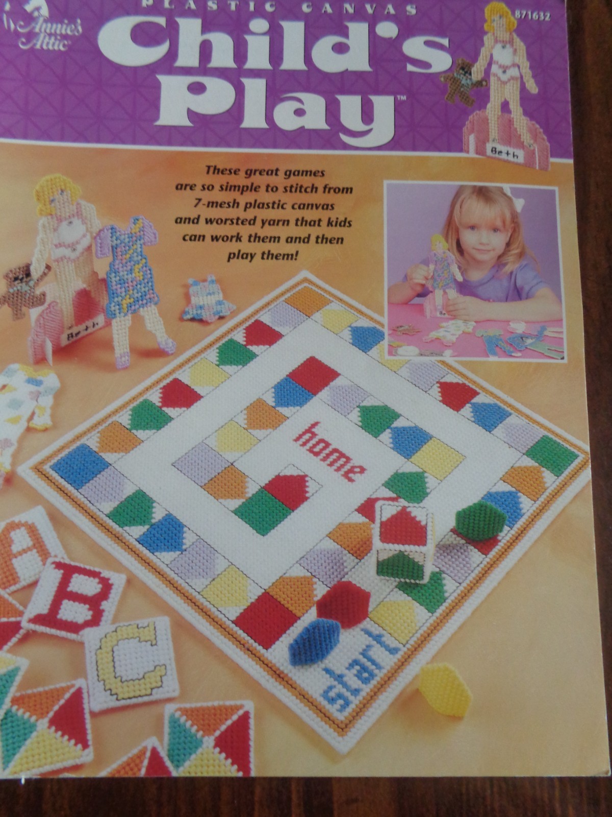 ANNIE'S ATTIC PLASTIC CANVAS PATTERNS CHILD'S PLAY GAMES DOLLS CLOTHES