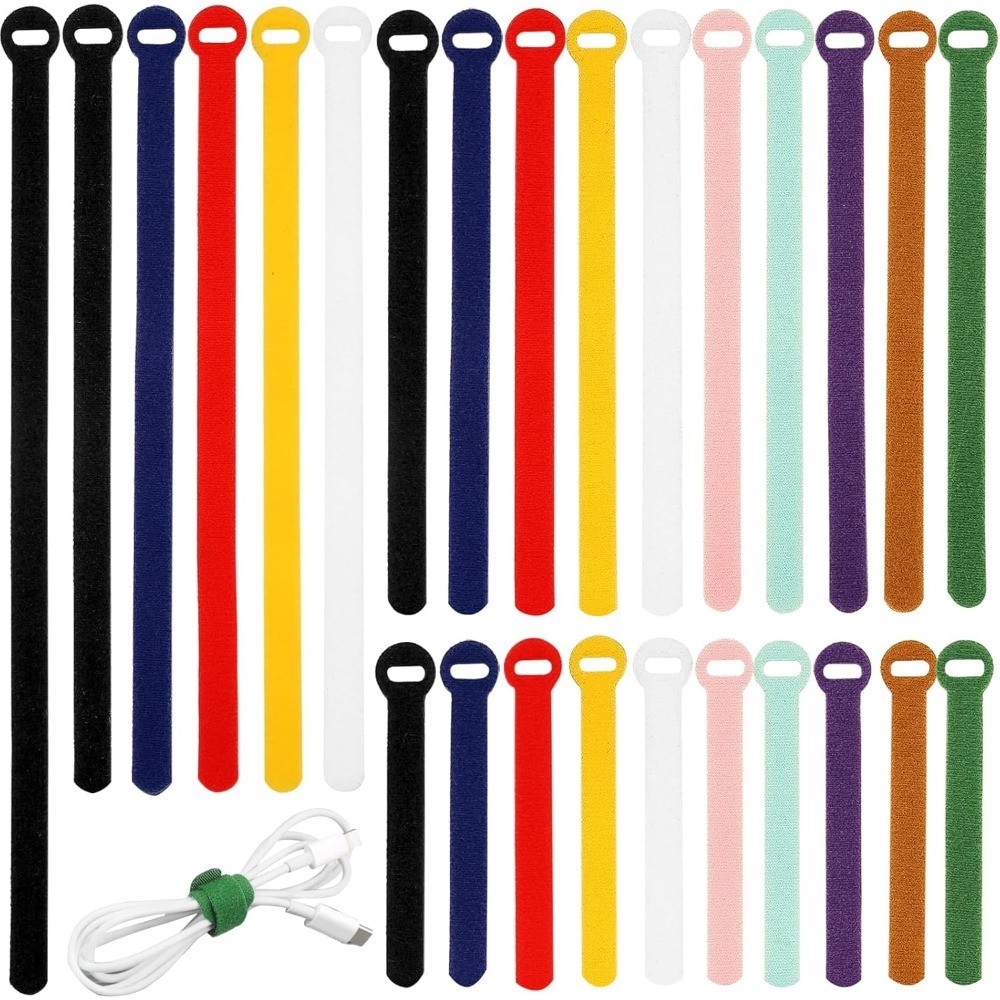 Reusable Hook and Loop Cable Ties 150PCS Multi-Size 4 6 8 10 Inch Adjustable