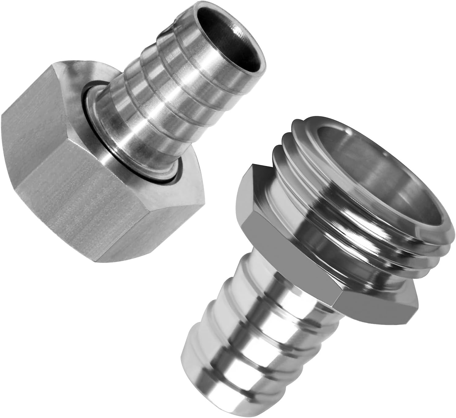 Beduan Stainless Steel Garden Hose Repair Connector Fitting 3/4 Inch, Silver