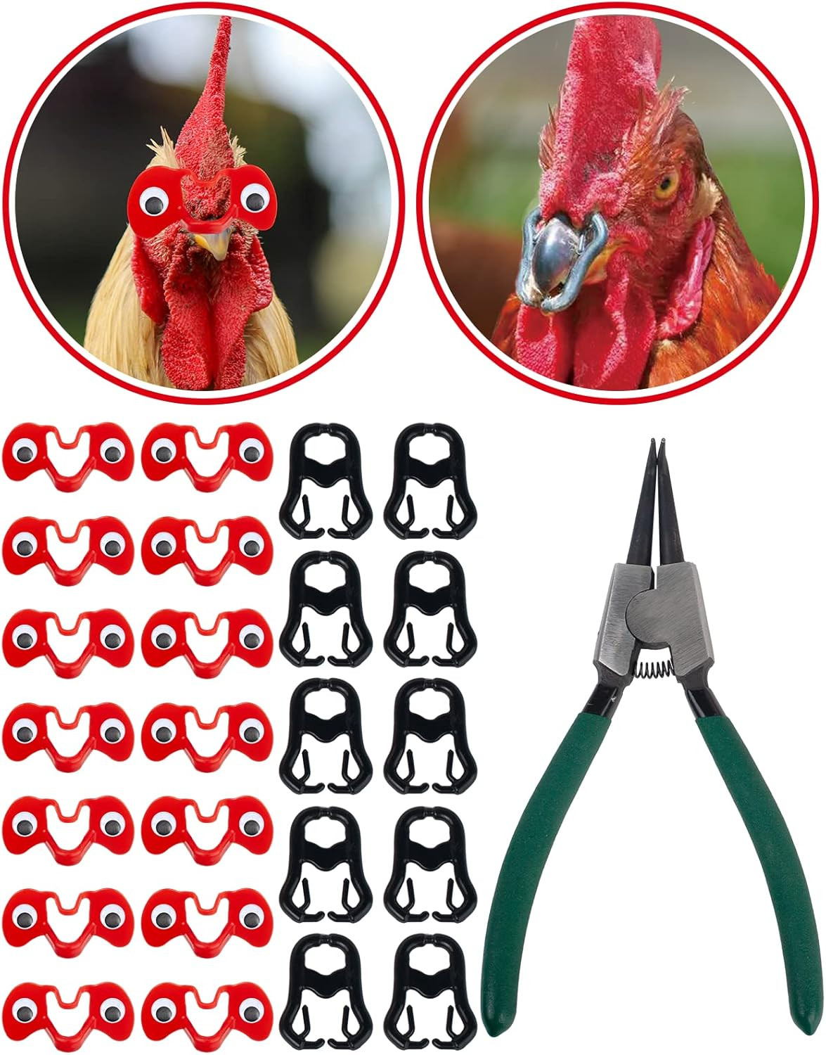 A Set of 100Pcs, Chicken Beak Clips, Pinless Chicken Peepers, with Product Ma