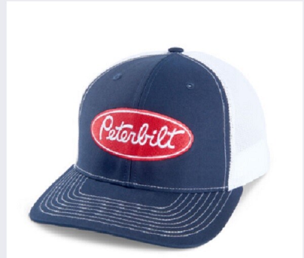 Peterbilt trucks blue / White Mesh back Richardson diesel base ball cap hat