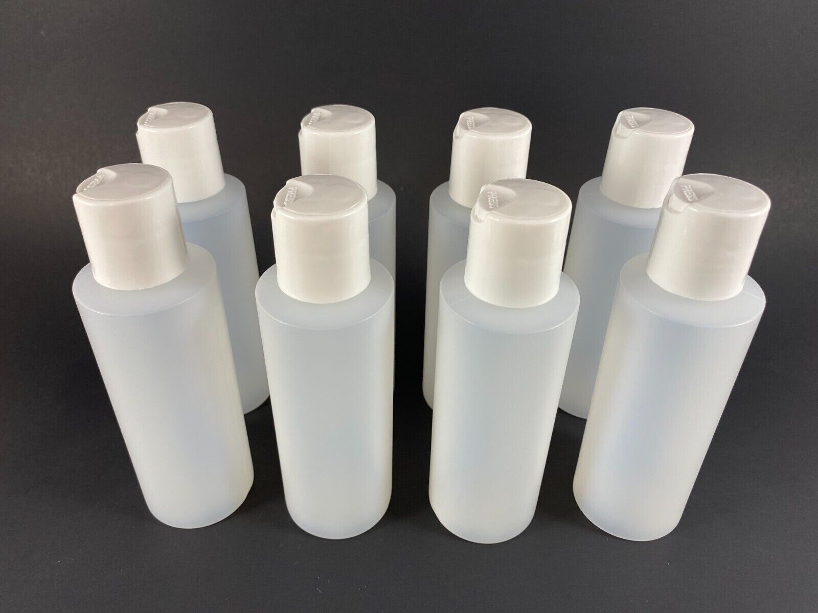 4-oz Plastic Squeeze Bottle (Qty 8) w/White Disc Cap Craft Paint Travel Beauty
