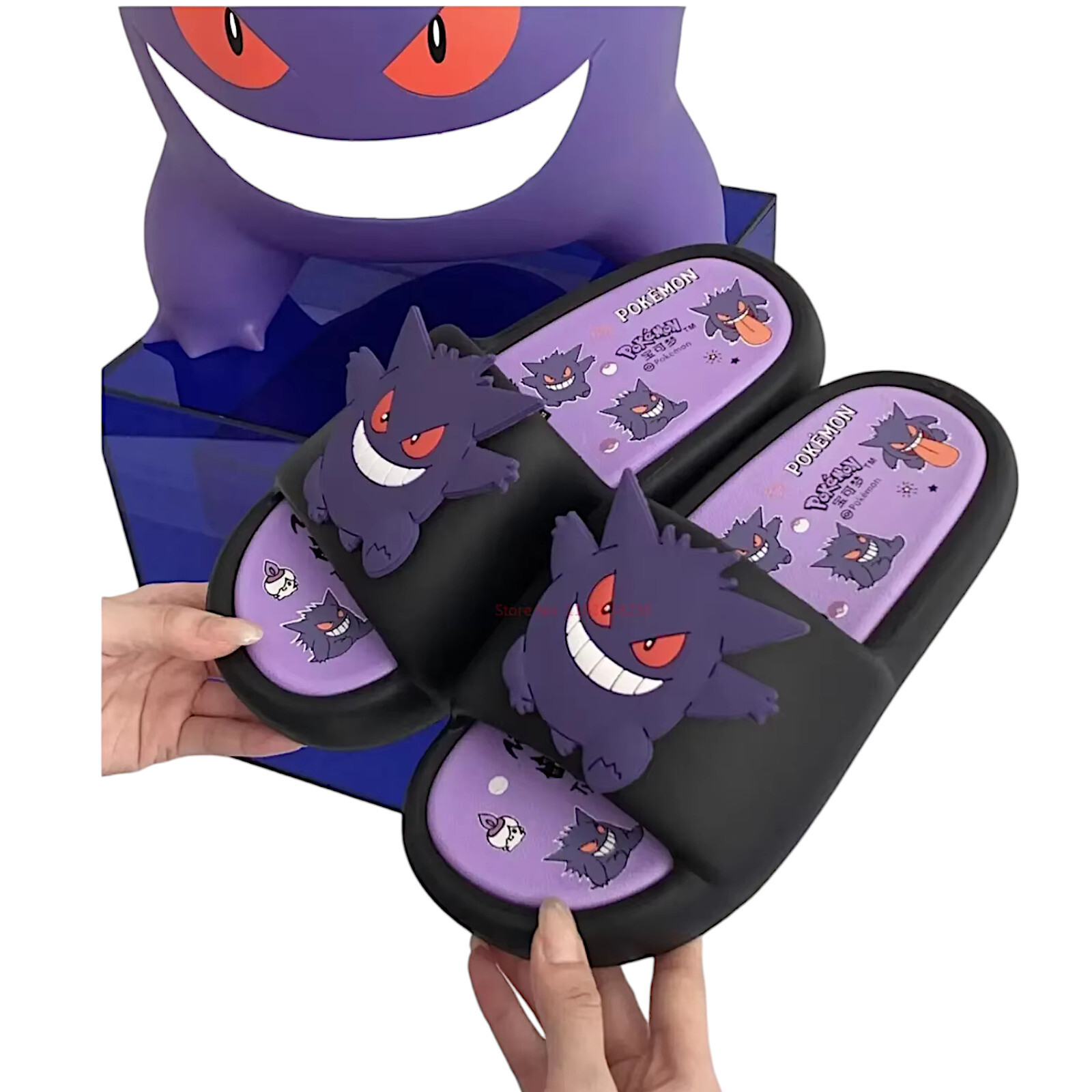 Gengar Pokemon Anime Men Slippers Anti-Slip Flip Flops Adults Unisex Home Shoes