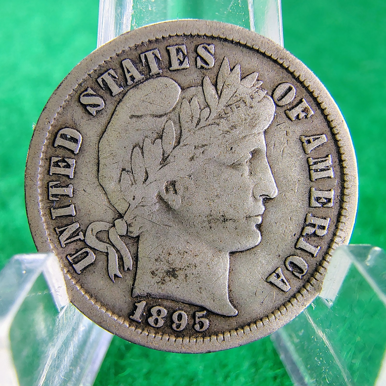 1895-S Barber Dime 10C - Better Date - San Francisco Mint - F-VF - Light Toning