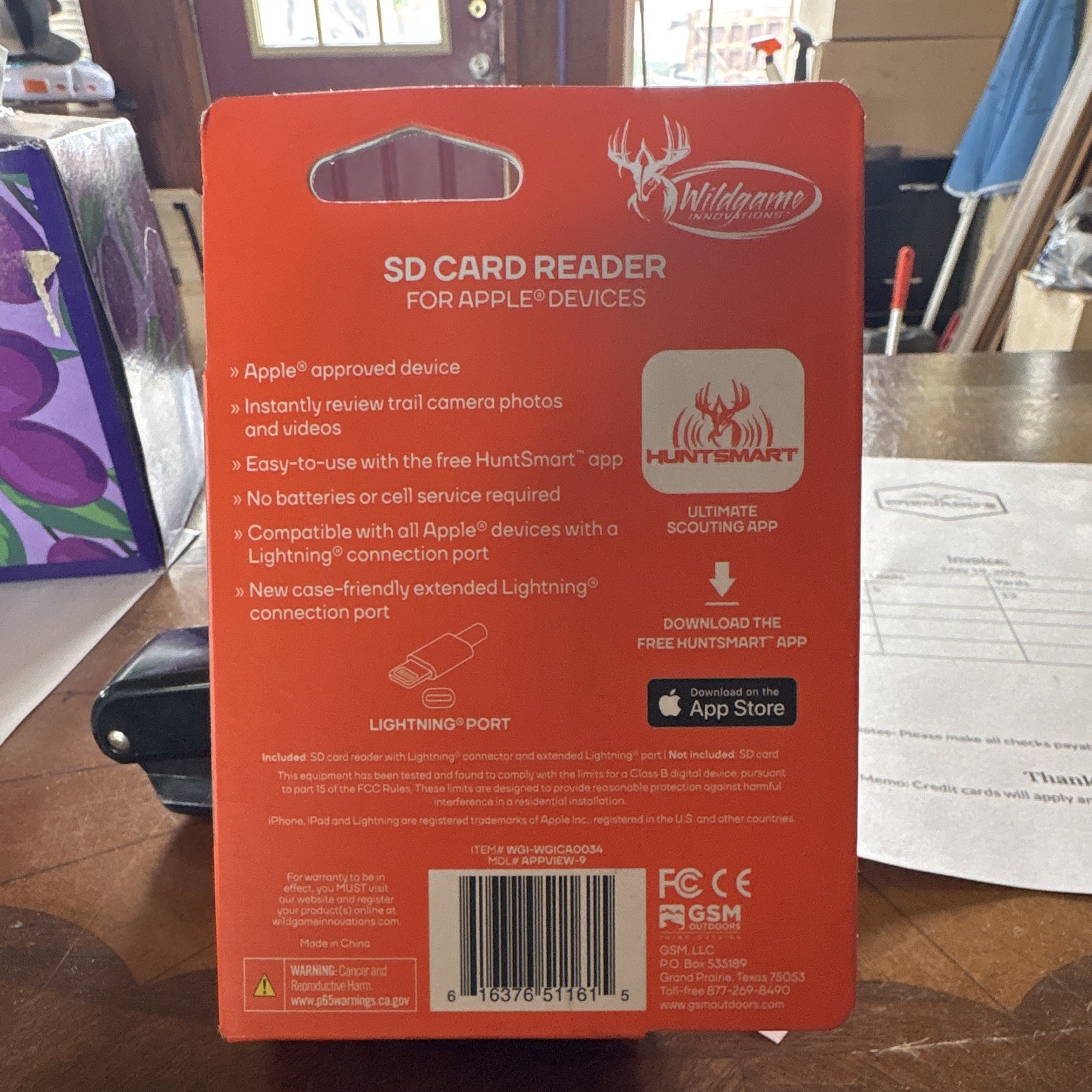 Wildgame Innovations SD Card Reader, Lightning for Apple iPhone & iPad
