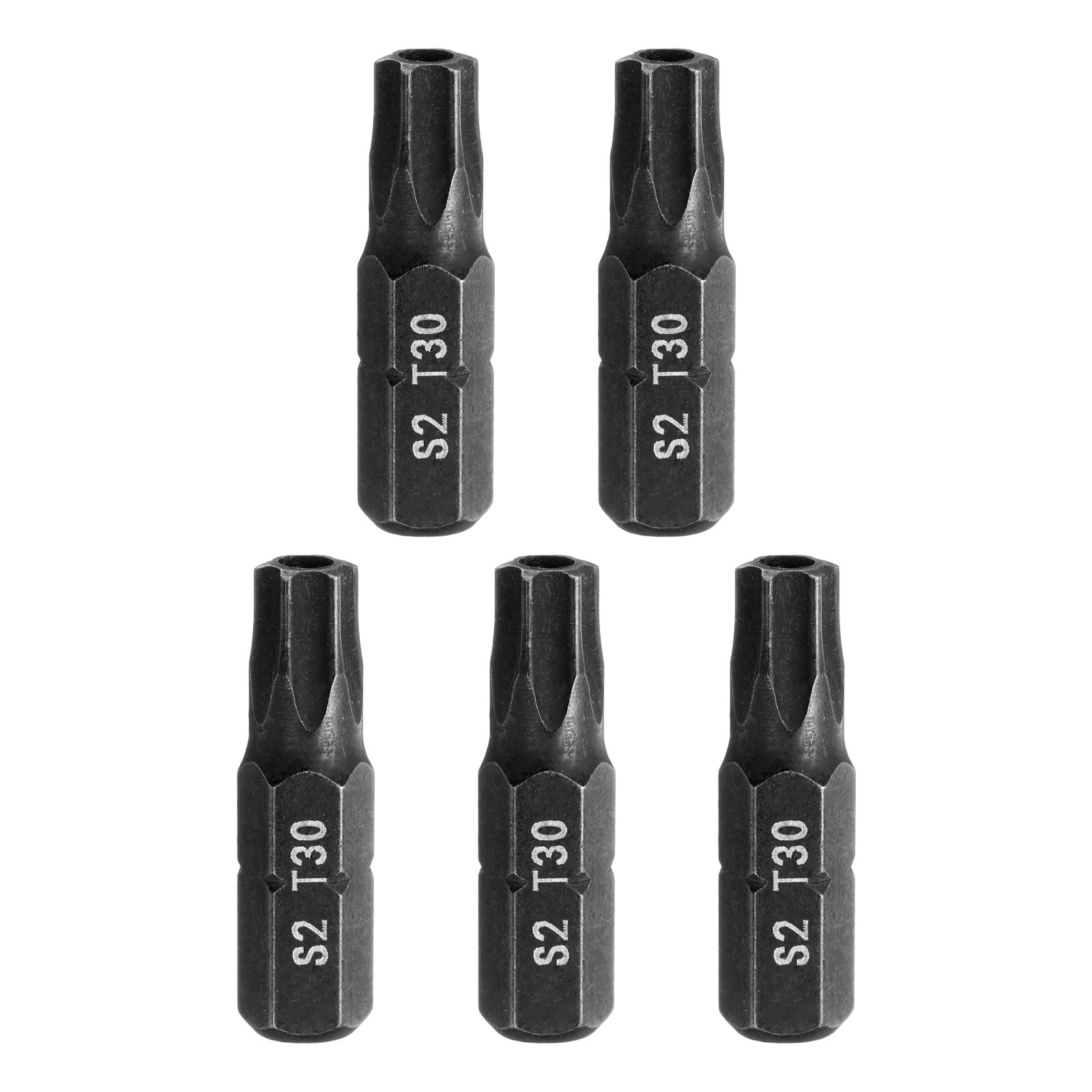 5 Pcs T30 Torx Screwdriver Bit 1/4" Hex Shank 1" Length S2 Steel for Repairing