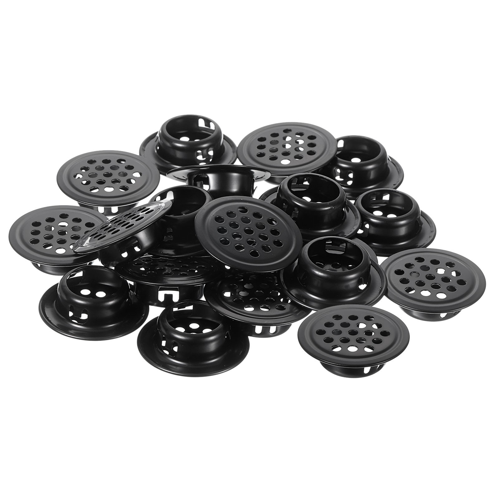20Pcs Circular Air Vents,19mm Round Soffit Vents for Wardrobe Black