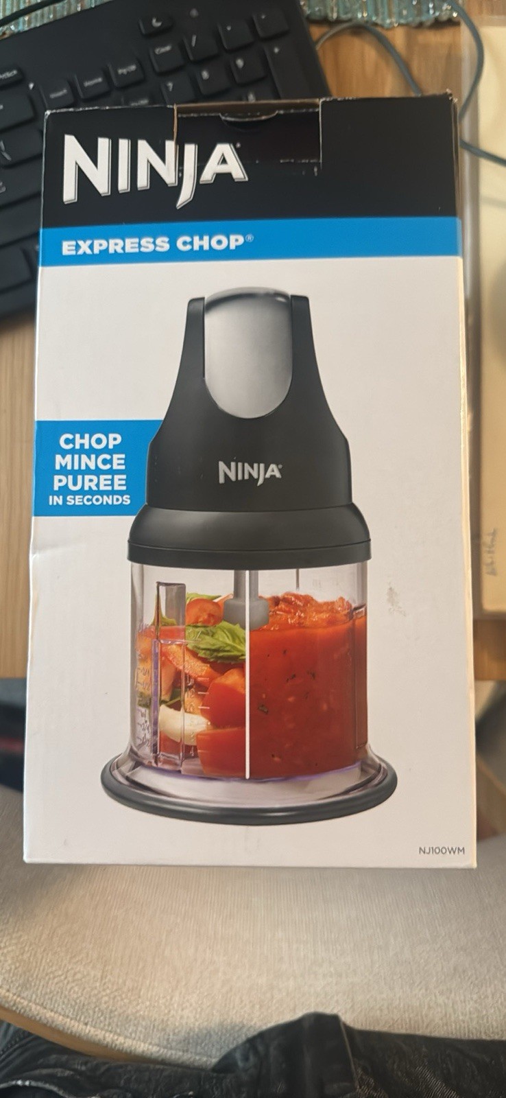 Ninja Express Chop Food Chopper NJ100WM Open Box Black Mini Blender 200W