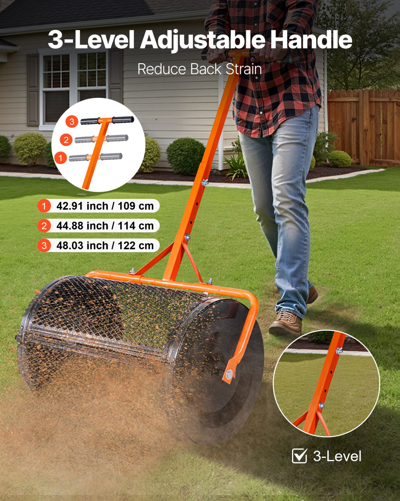 Compost Spreader, Heavy Duty Grass Seed Spreaders for Planting Seeding 589 589