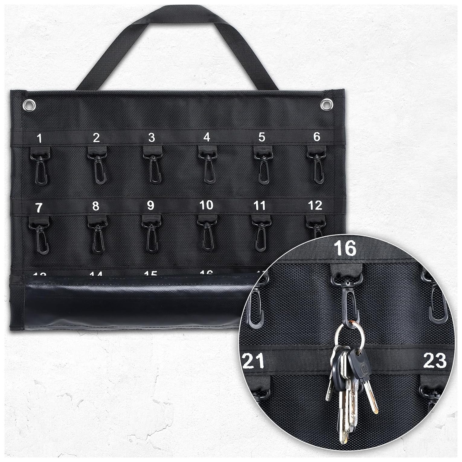 Oudain Rollable Key Case 30 Keys Roll up Key Case Organizer for Professionals Fl