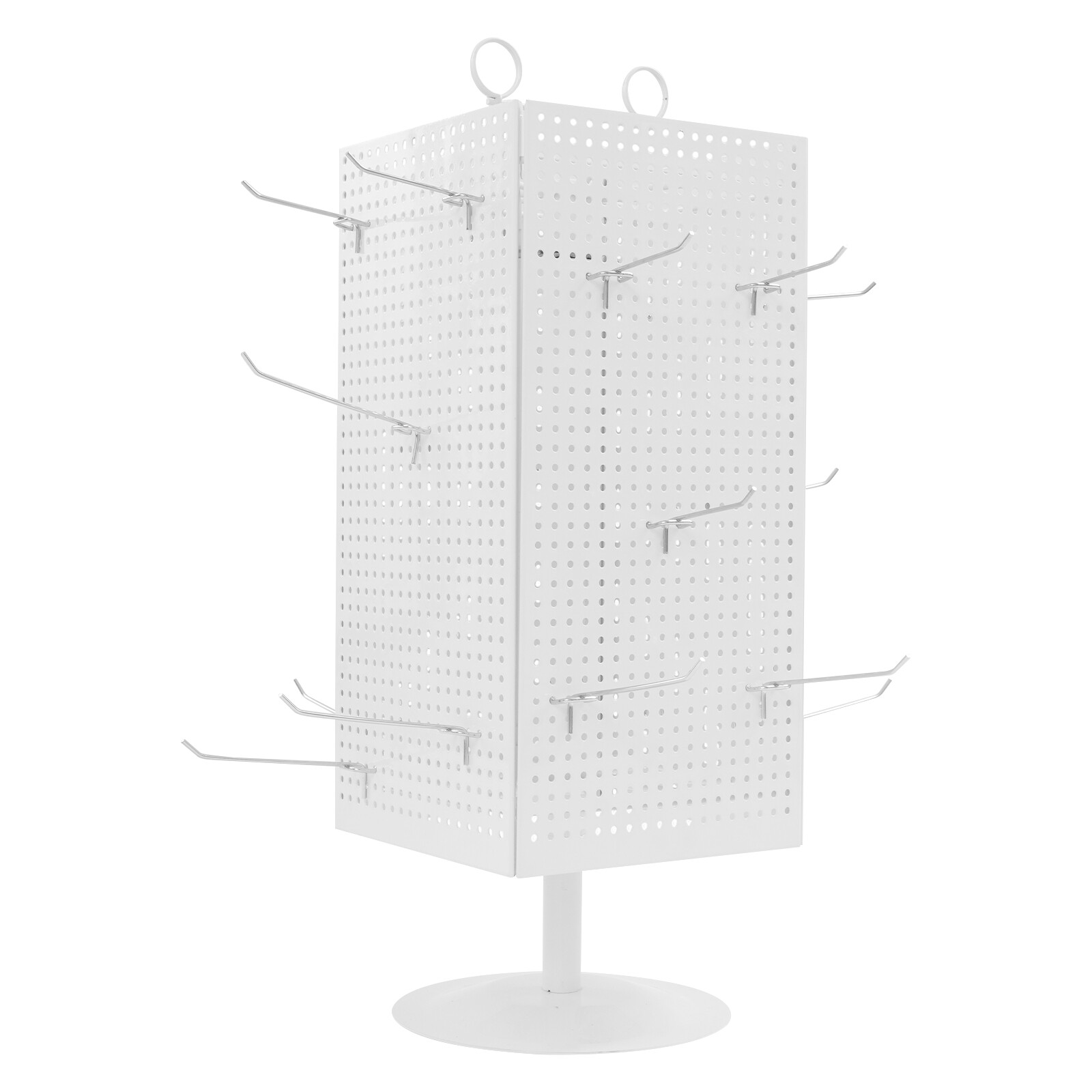 Retail Iron Counter Spinner & Rotating Pegboard Display Stand W/ 20* Hooks