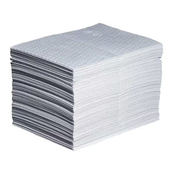 Pig Sorbent Pad, 22 gal, 15 in x 20 in, Oil, White, 100 PK MAT403 Pig MAT403 15