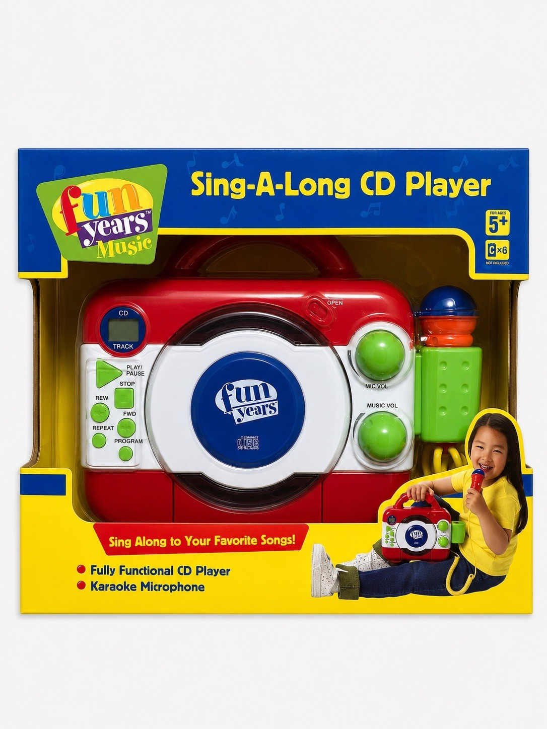 Vintage Y2K 2000 Sing-A-Long CD Player Karaoke Fun Years Music, NEW!