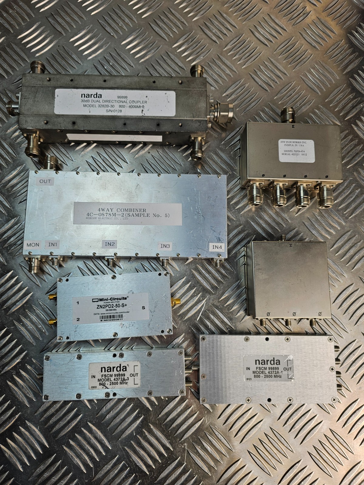 RF Microwave Lot – Narda Couplers, Mini-Circuits Splitter, 4-Way Combiner