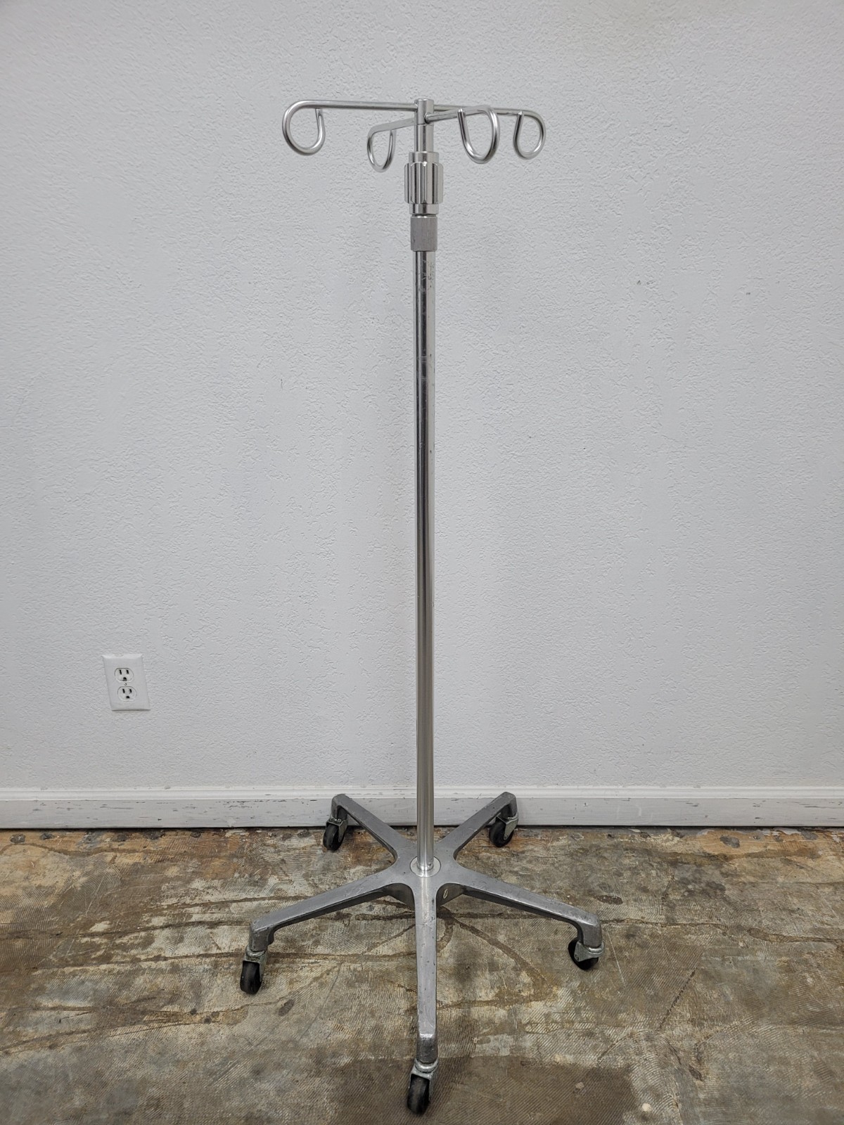 Five Leg IV Pole Stainless With 4 Hooks 49" to 83"